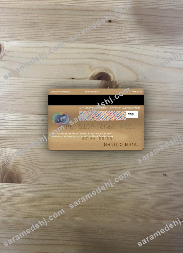 Malta Central Bank mastercard photolook back